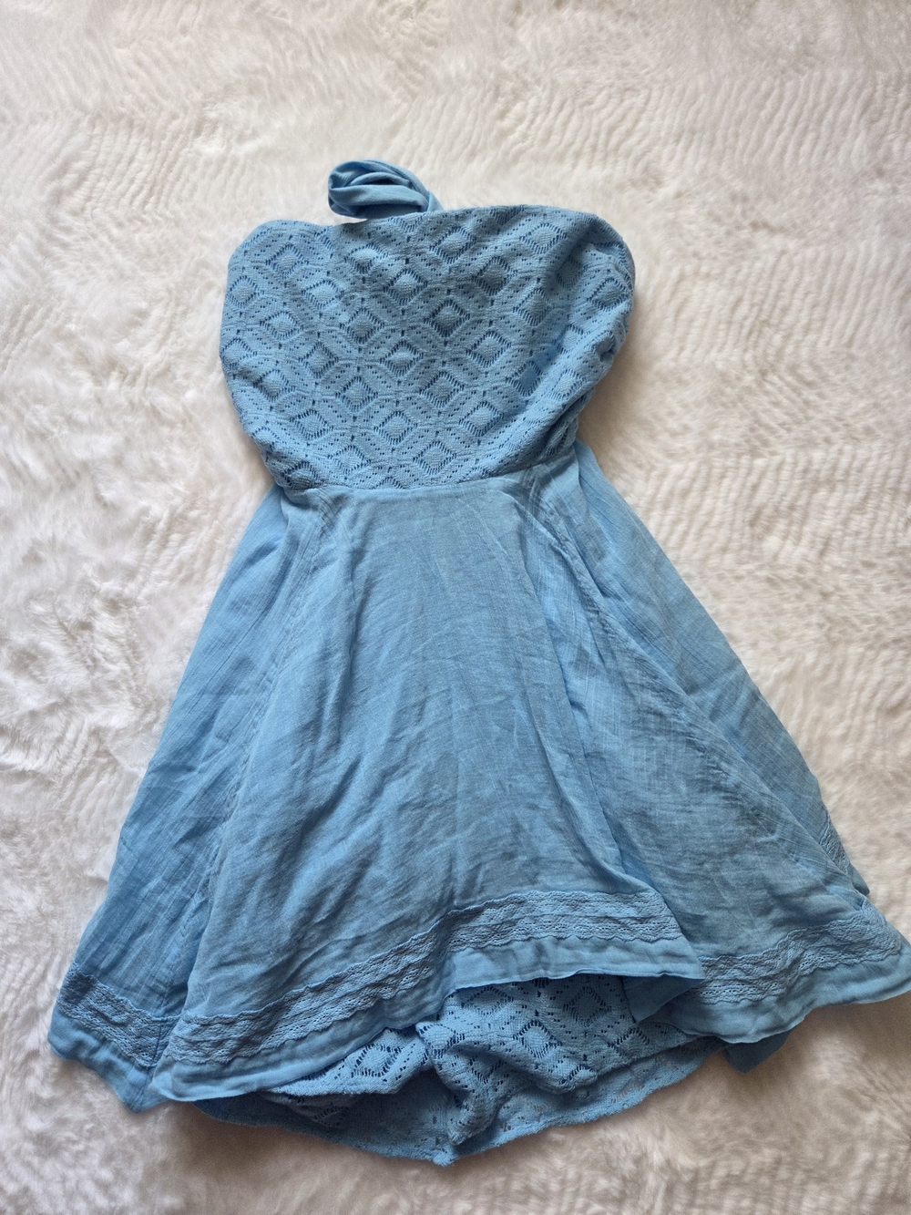 Free People Sky Blue Lace Halter Kids Dress